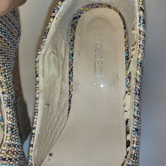 Shoedazzle Multicolored Wedges with Metallic Thread Woven Size 5.5 - Picture 5 of 8
